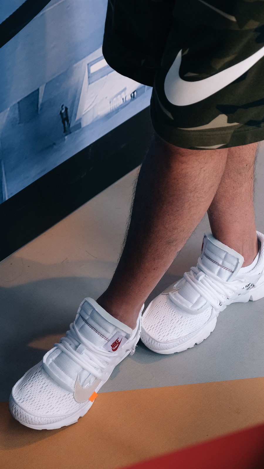 Fabien in his Nike Air Presto x Off-White sneakers in white