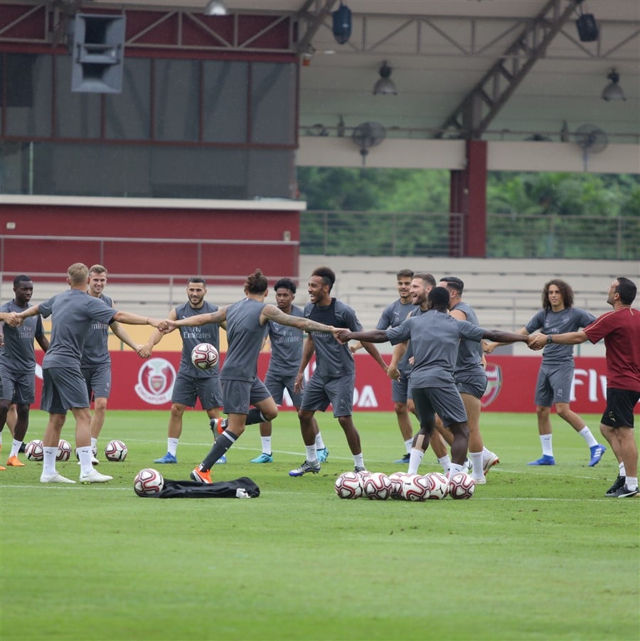 Aubameyang enjoying training at Arsenal