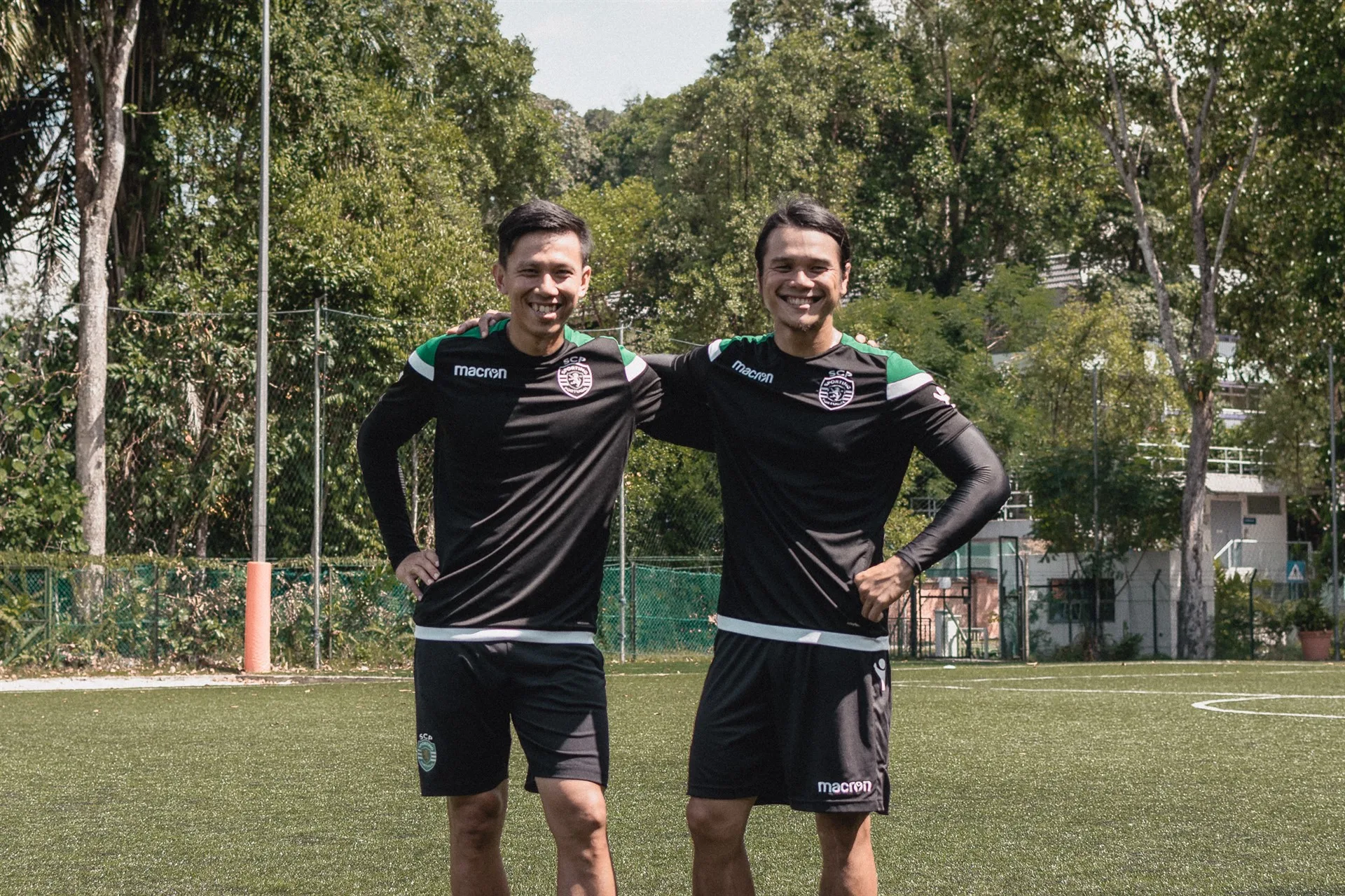 Terry Lee and Terence Ong from Urban Street Team coaching at the Sporting Lisbon Academy