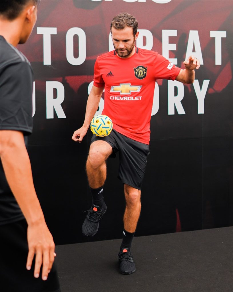 Juan Mata attempting some local Sepak Takraw