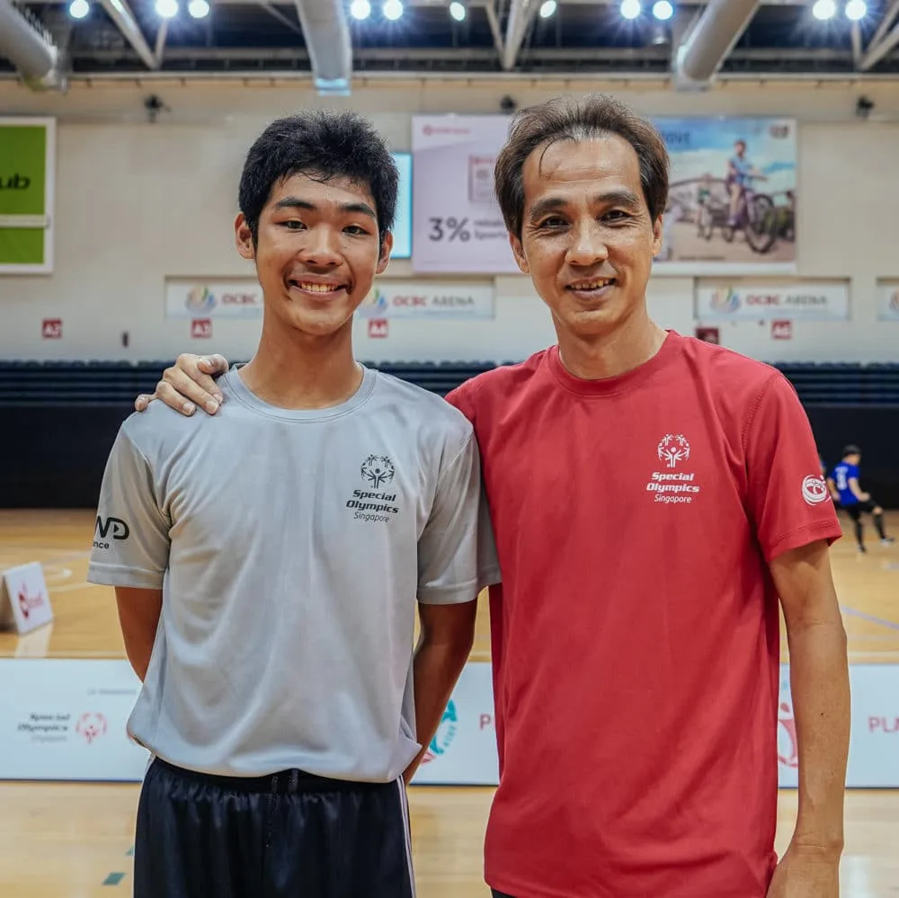 Pin Yun and his dad, Raymond, at Play Inclusive 2019