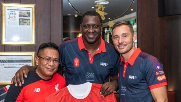 emile heskey of liverpool in a singapore meet and greet at jack's place