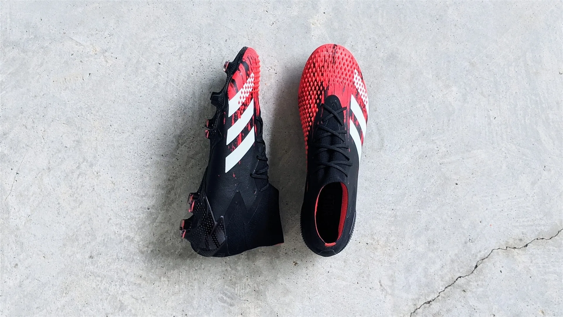 Adidas red clearance and black predators