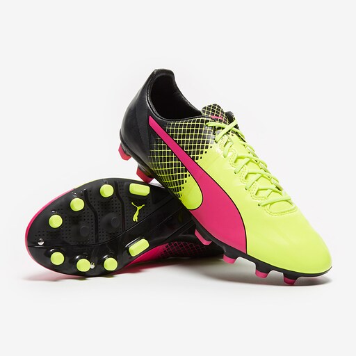 puma pink and yellow boots