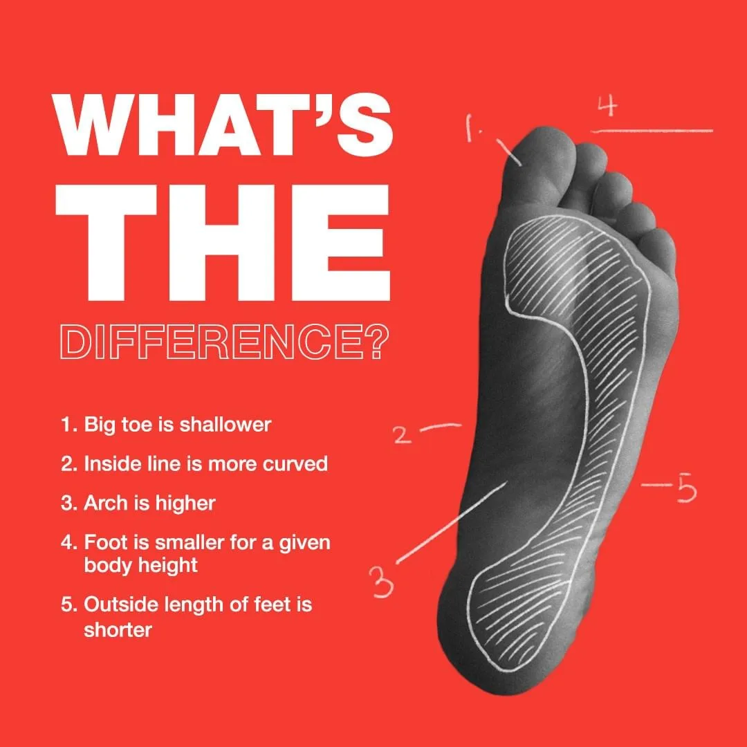 ida sports - difference in women's feet