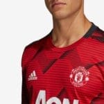 adidas Manchester United 2019/20 Home Pre-Match Shirt - Collegiate Red/Solid Grey image 2