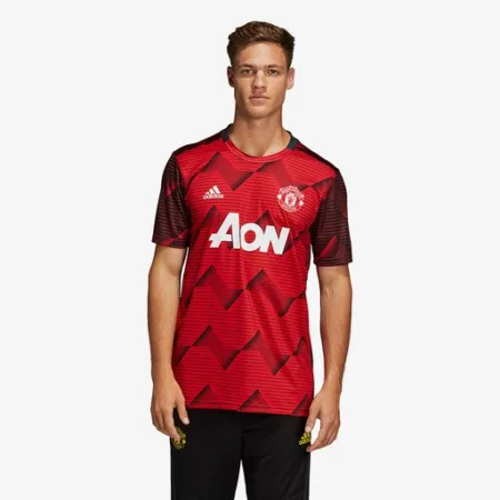 adidas Manchester United 2019/20 Home Pre-Match Shirt - Collegiate Red/Solid Grey image 1