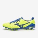 Mizuno Morelia Neo II Made In Japan FG - Safety Yellow/True Blue image 1