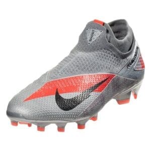 Nike Phantom Vision 2 Elite DF FG Firm Ground Soccer Cleat - Metallic Bomber GreyBlackParticle GreyLaser Crimson